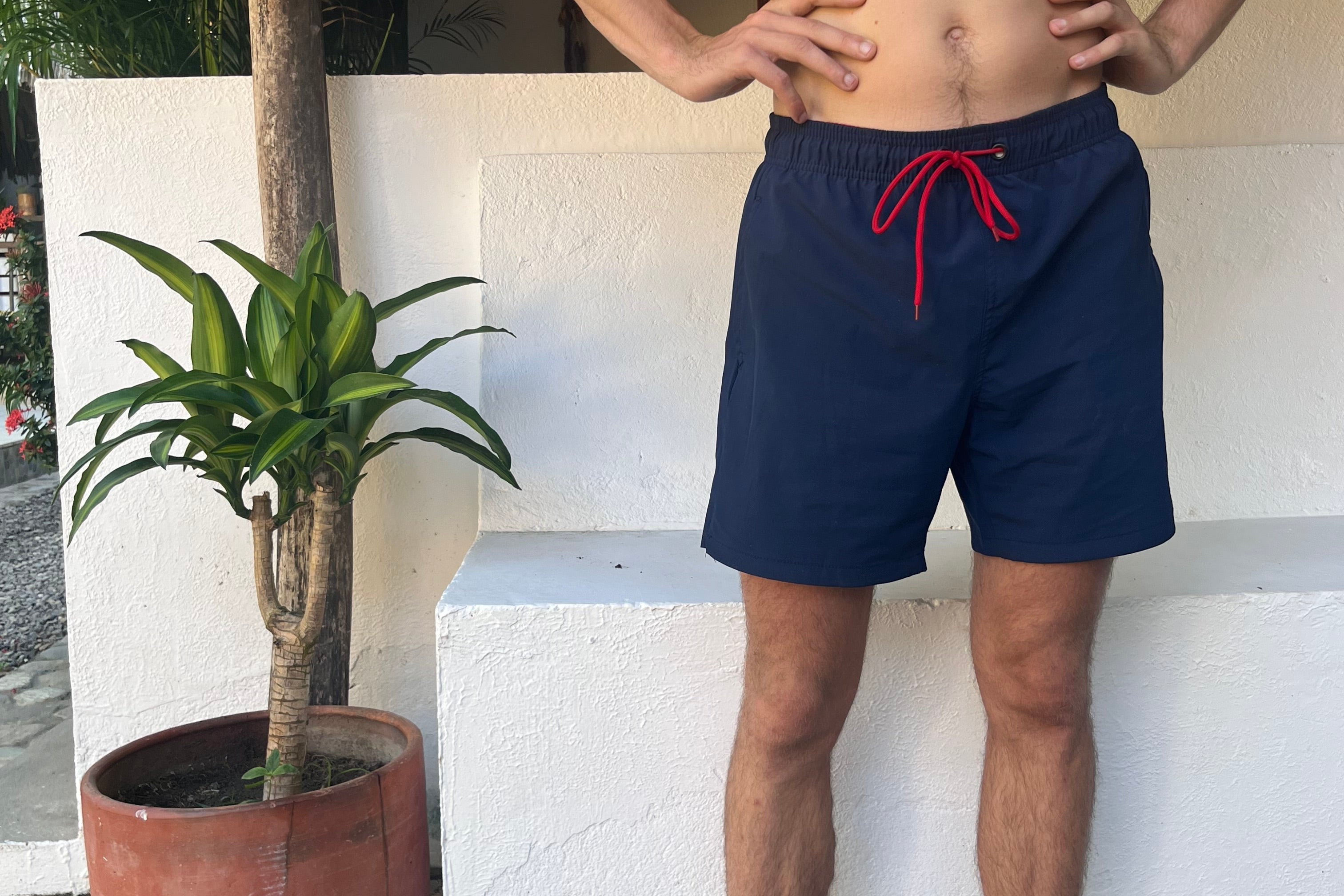 Loa swimming shorts navy blue. Pockets with zippers. 