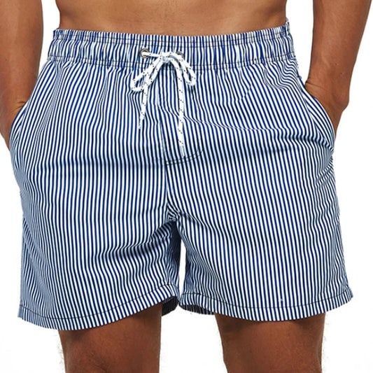 Loa men's swimming shorts - stripes blue white